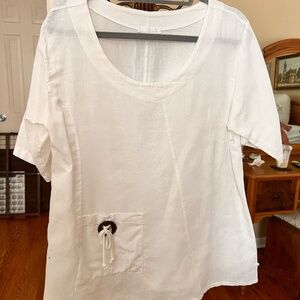 Asymetrical Linen/Cotton Blouse